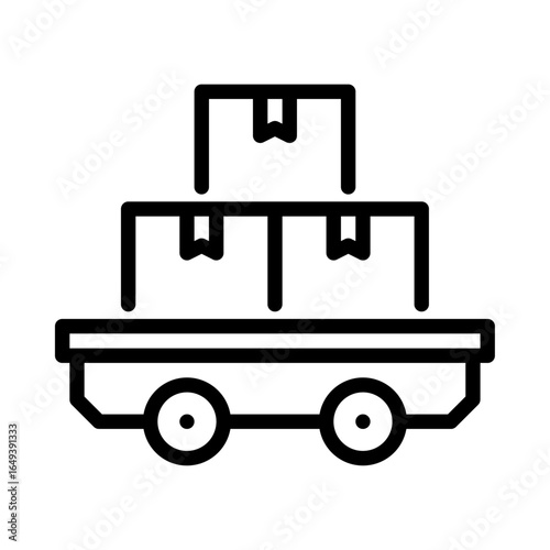 mobile robot outline icon. industrial robot black line illustration.