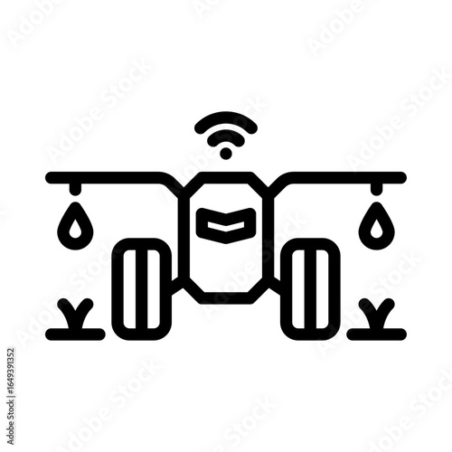farming robot outline icon. agricultural robot black line illustration.