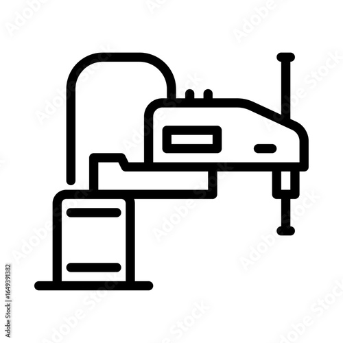 scara robot outline icon. industrial robot black line illustration.
