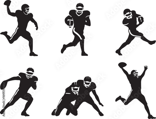Dynamic football player silhouettes capturing game action