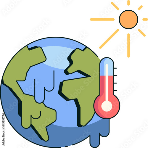 Global Warming Icon Illustrations