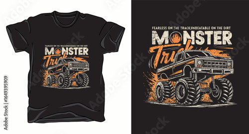 Monster truck vector graphic art t-shirt design print