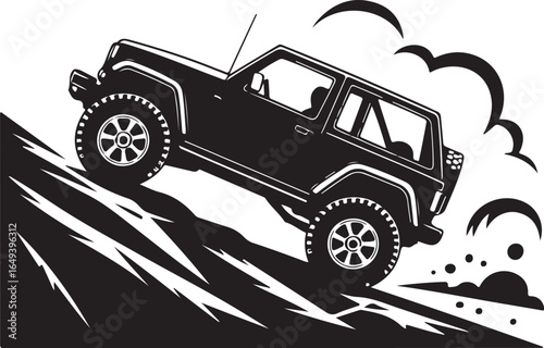 Off-road vehicle powers up steep rocky terrain
