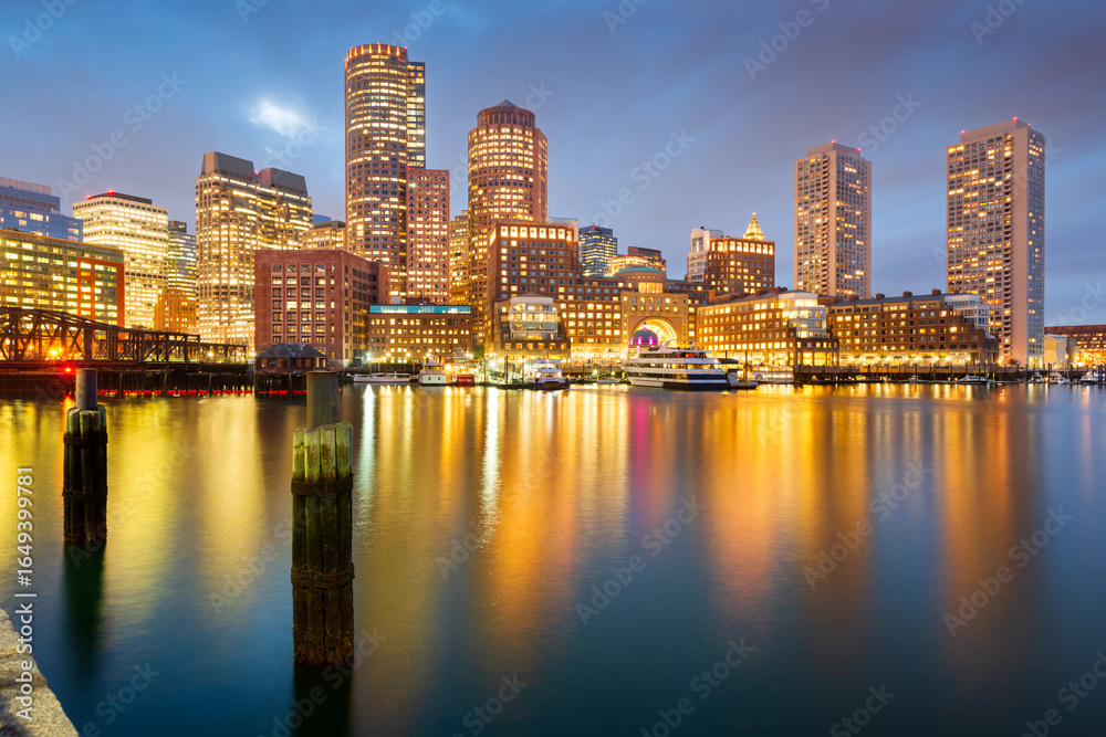 Obraz premium Boston, Massachusetts, USA downtown skyline