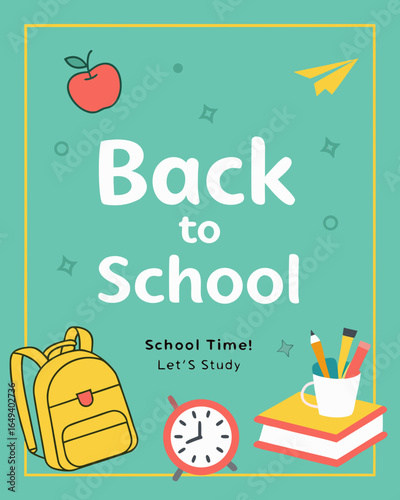 Back to school vector poster illustration