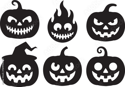 Spooky Halloween pumpkin silhouettes for festive designs