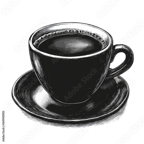 Hand Drawn Coffee Cup Sketch Vector. Vintage Coffee Mug Line Art Illustration.