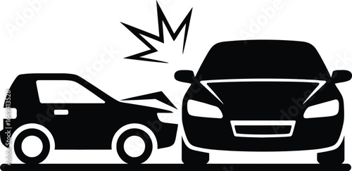 Two Cars Collision Impact on a Transparent Background Car Crash Icon
