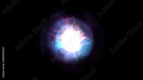 explosion sparkle particles on black background with alpha channel