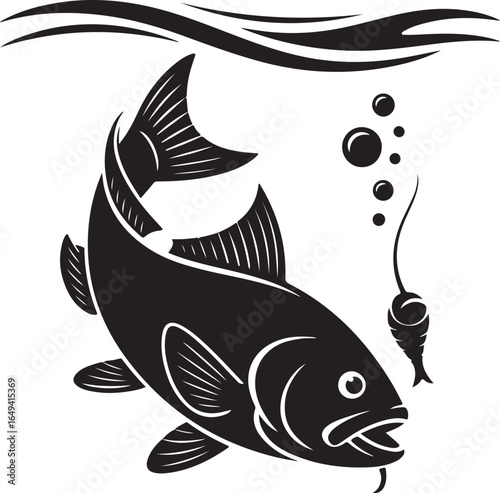 Fishing adventure awaits hungry fish near bait