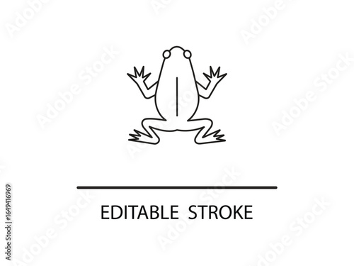 Charming line art frog icon ready for creative customization and playful designs.