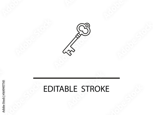 Unlock your potential with this elegant, vintage key icon representing access, secrets, and opportunities for business success.