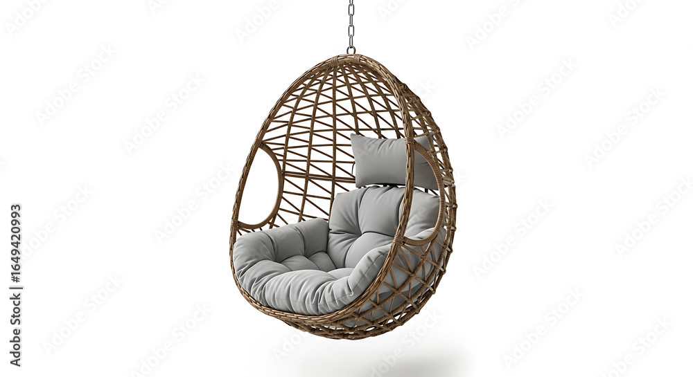Fototapeta premium a hanging egg chair with a soft cushion