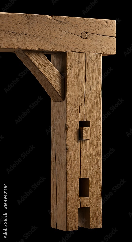 Naklejka premium Oak's Embrace: A Carved Legacy
