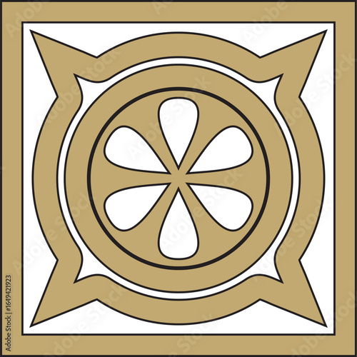 Vector gold and black ancient Roman ornament elements. Classic European parts of patterns. Lili and Krovns
