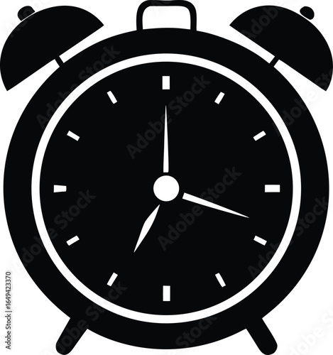  vintage analog alarm clock isolated icon for schedule and punctuality theme