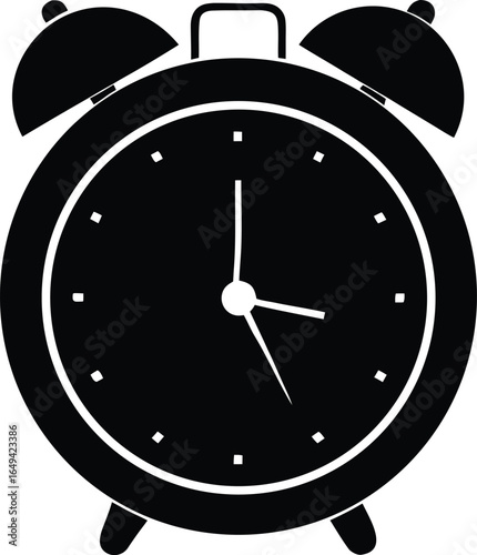  vintage analog alarm clock isolated icon for schedule and punctuality theme