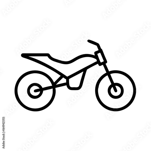 Supercross bike illustration in minimalist black line art style  