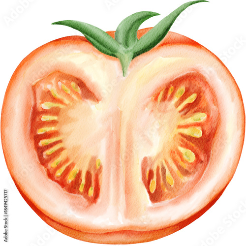Wallpaper Mural Watercolor Illustration of a Cut Tomato Torontodigital.ca