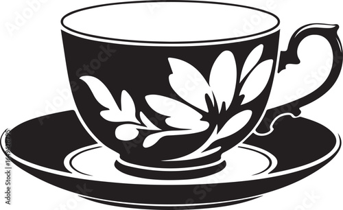 Elegant Tea Cup with Floral Design