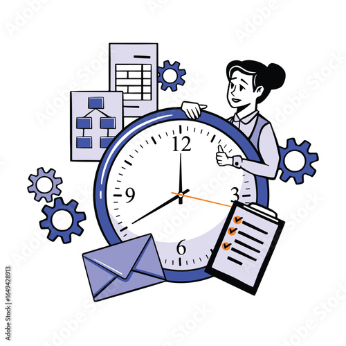 Time management planning outline color