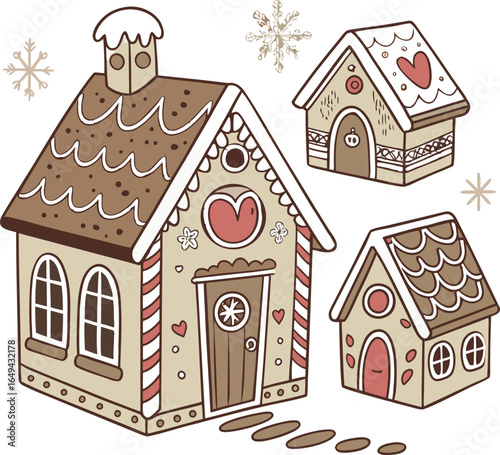 gingerbread house holiday decoration illustration