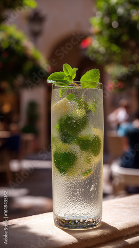Fresh Mojito with Mint Leaves and Lime Slices