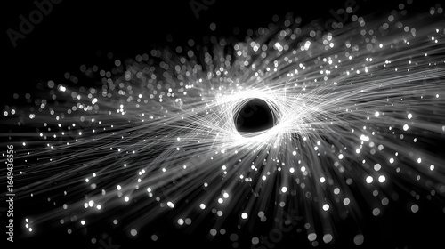 Cosmic strings of light weaving through multidimensional space, forming perfect geometric entanglement patterns.