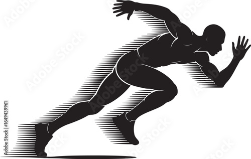 Dynamic sprinter in motion captures speed and athleticism