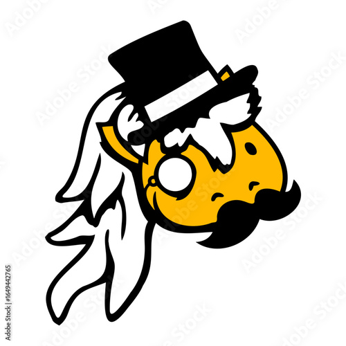 Horse Sir Rich Man Monocle Glasses Top Hat Mr. Fun