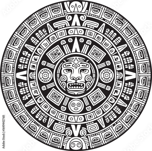 Ancient Aztec Sun Stone calendar ancient history symbol
