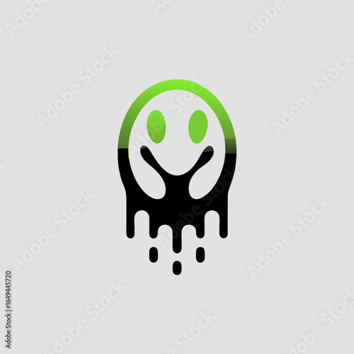 Melting Smiley Face Graffiti Ghost Logo