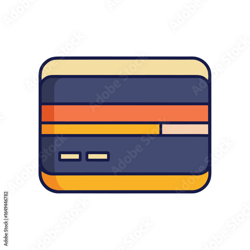 Credit Card Icon with Horizontal Stripe and Chip