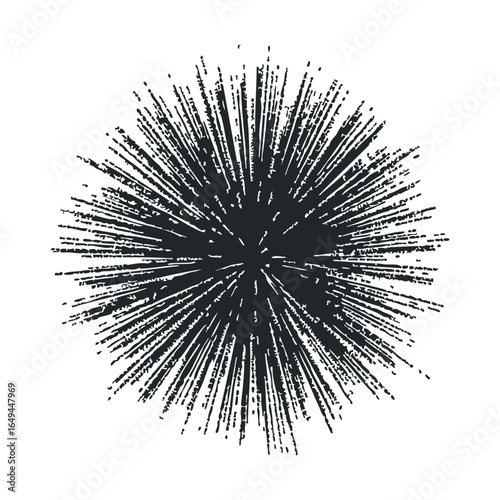 Grunge sunburst graphic with distressed black lines