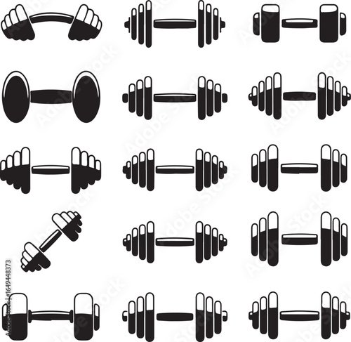 Assortment of Dumbbells With Varying Weights and Designs fitness workout