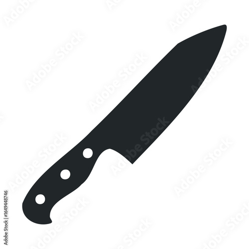 Sleek kitchen knife with black blade and ergonomic handle