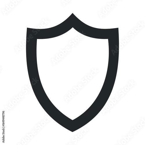Simple black shield icon - symbol of security and protection