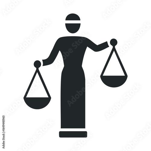 Silhouette of lady justice holding scales