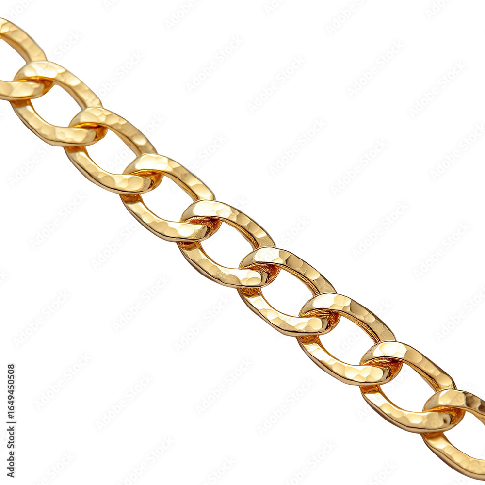 Fototapeta premium Close-up of Shiny Gold Chain Links on a Black Background, Ideal for Jewelry Design or Fashion Illustrations