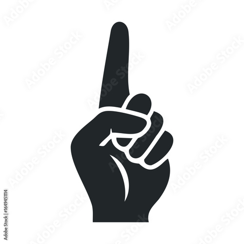 Silhouette of hand with raised index finger gesture icon symbol
