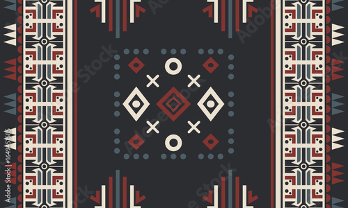 Navajo tribal vector pattern. Native American ornament. Ethnic Southwestern decor style. Boho geometric ornament. idea for blanket, rug, Woven carpet