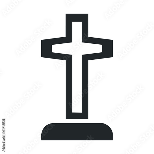Simple black cross on white background