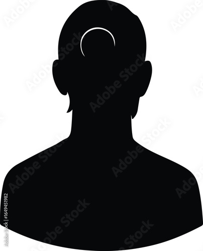 Illustrator Male head with hair loss baldness Silhouette vector