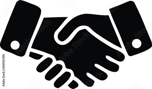 Symbolic representation of a business deal or partnership agreement through a firm handshake