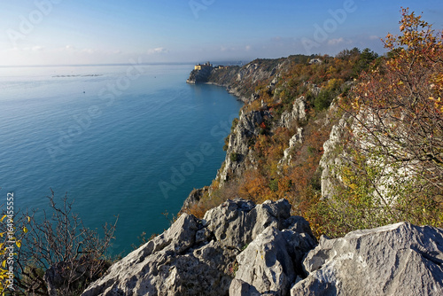 Rilke trail near Trieste, Italy,  castle of Duino in the background
