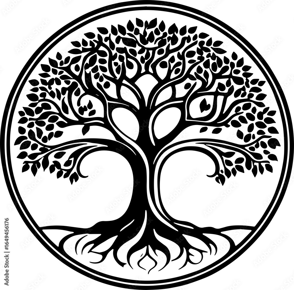 Obraz premium Big tree silhouette icon 