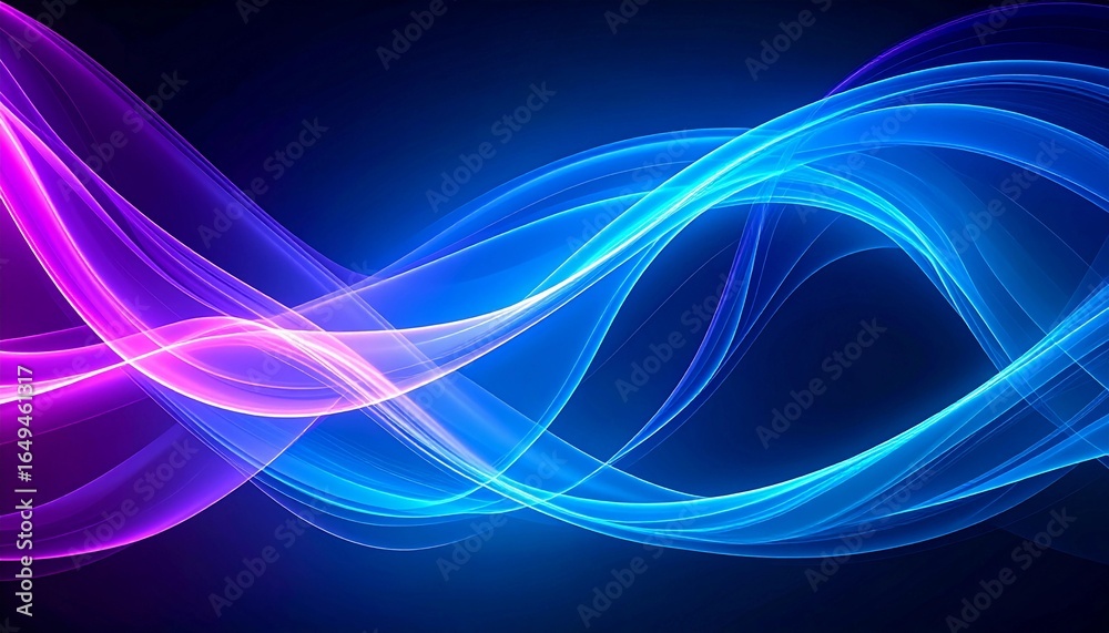 Fototapeta premium captivating abstract background of blue and purple light swirls, ideal for technology, data visualization, and modern design projects. The vibrant, flowing lines create a sense of energy 