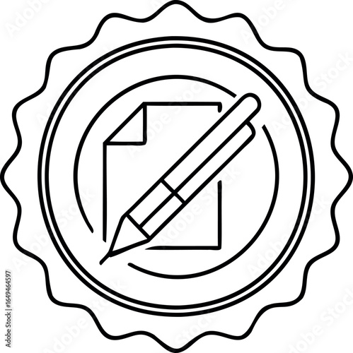 Vector art of document and pen icon isolated on white background, a symbol for writing, contracts, and official documents, perfect for business, legal, or educational designs