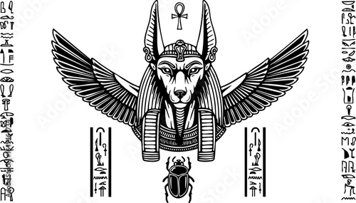 Anubis Egyptian God Illustration