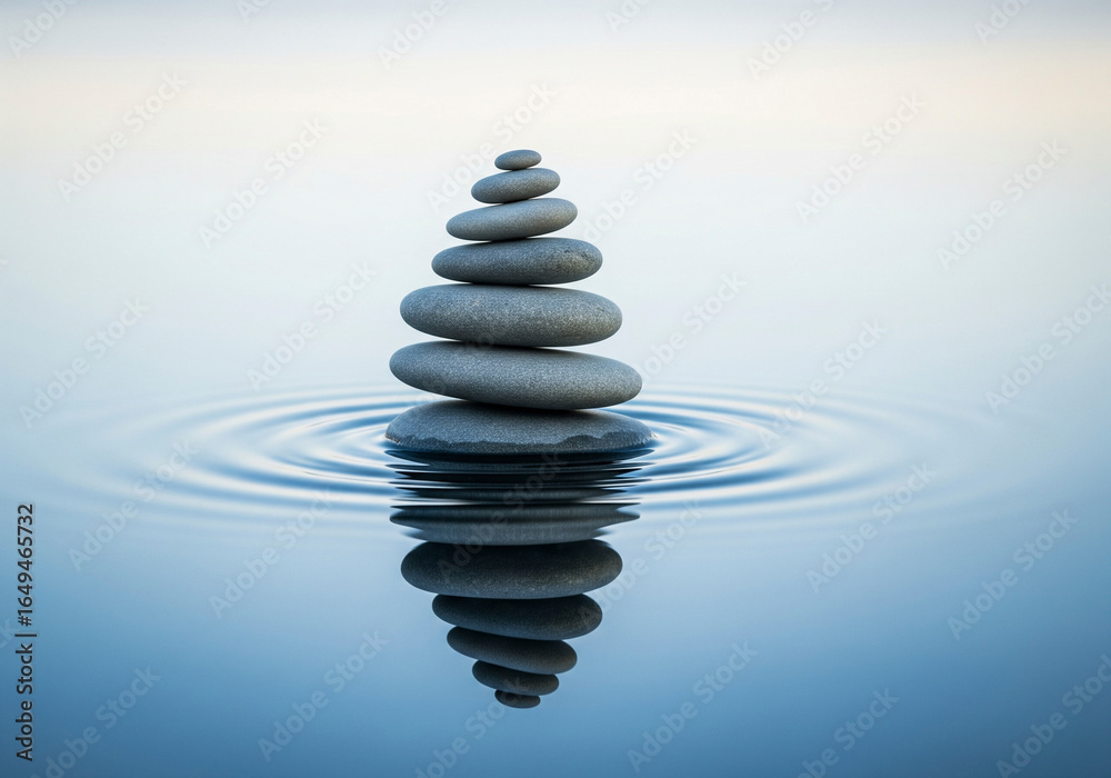 Fototapeta premium Zen Stones In Still Water